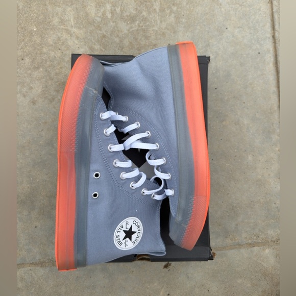 Converse Other - Converse Gray and Orange High-Top Sneakers